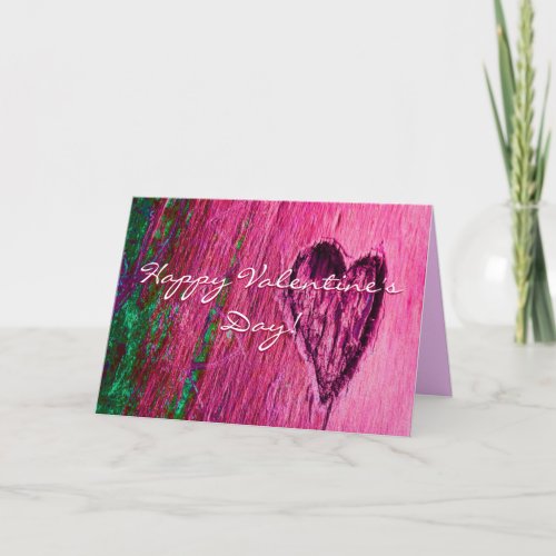 Single Heart Happy Valentines Day In Pink Holiday Card