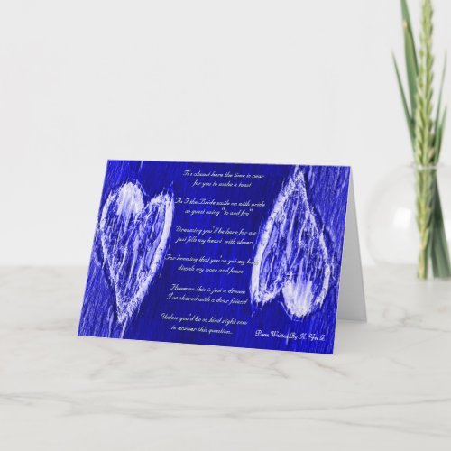 Single Heart Will You Be My Bridesmaid In Blue Invitation