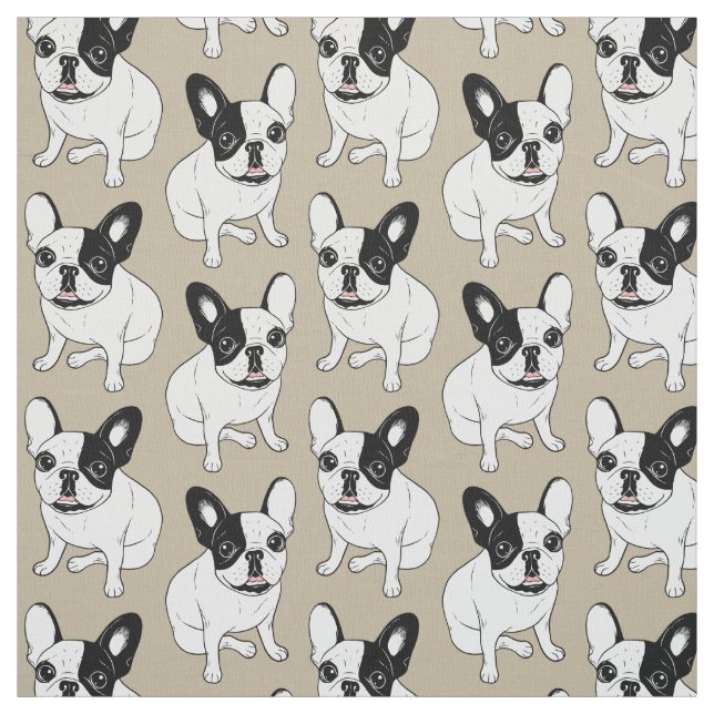 Single Hooded Brindle Pied Frenchie Fabric (Swatch)