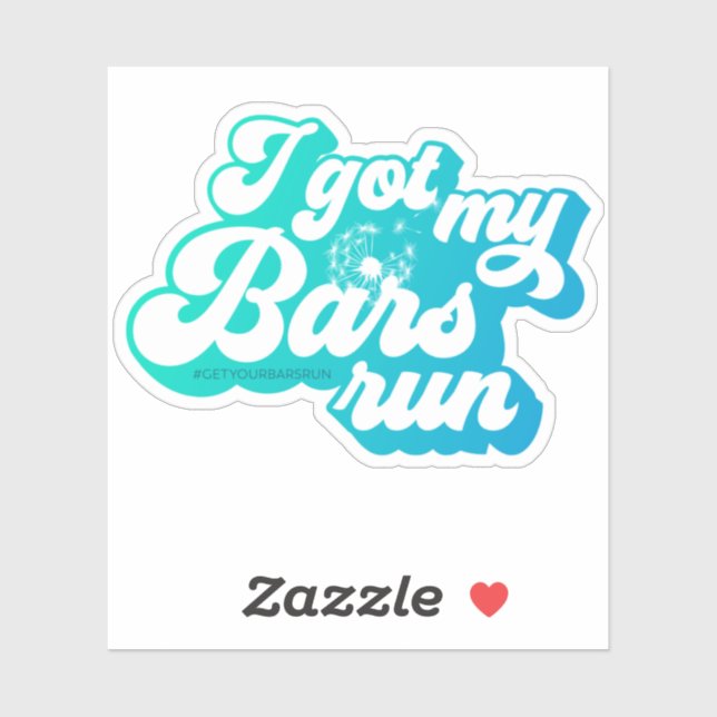 Single - I Got My Bars Run - Blue Vinyl Sticker (Sheet)