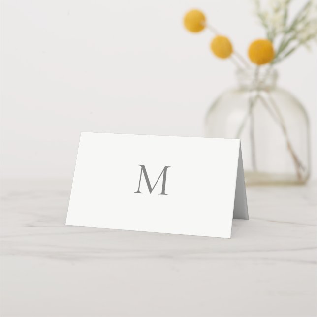 Single Initial Civil Wedding Place Card (Back)