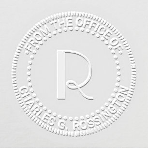 Single Initial Letter Monogram “from the office” Embosser