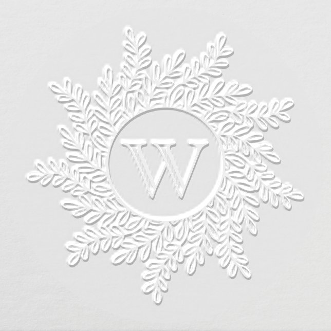 Single Initial Monogram Leafy Wreath Frame Embosser (Design)
