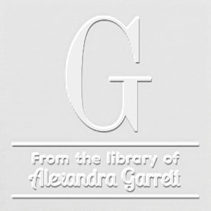 Single Initial Monogram Name #3 Library Book Embosser