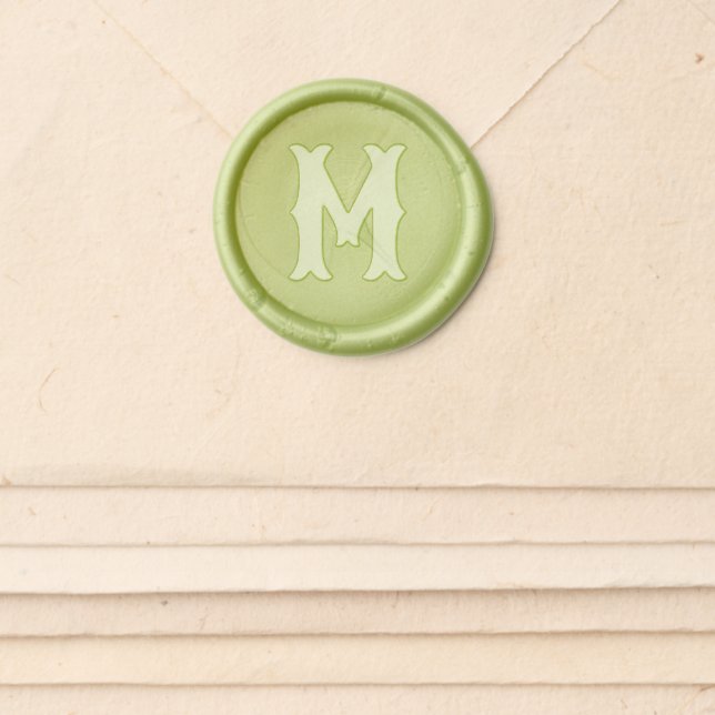 Single Initial Monogram Personalized Wax Seal Sticker (Front)
