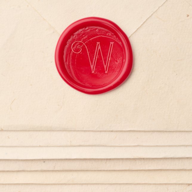 Single Initial Monogram Personalized Wax Seal Sticker (Front)