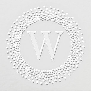 Single Initial Monogram Round Dotted Dots Frame #2 Embosser