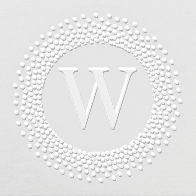 Single Initial Monogram Round Dotted Dots Frame #2 Embosser (Design)