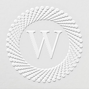 Single Initial Monogram Round Dotted Dots Frame Embosser