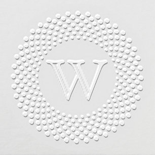 Single Initial Monogram Round Dotted Frame #3CO Embosser