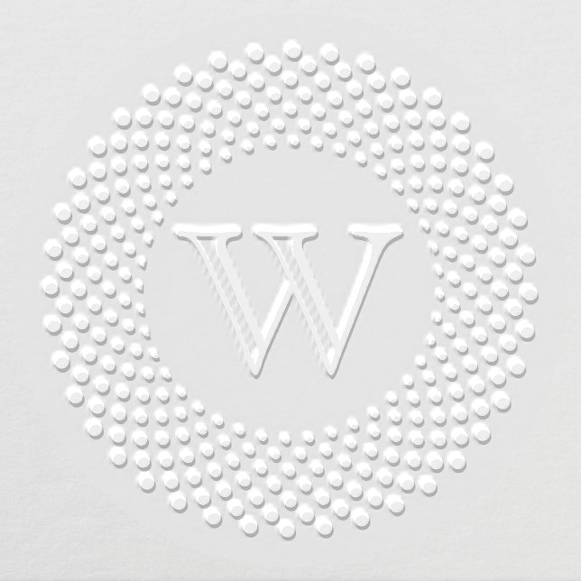 Single Initial Monogram Round Dotted Frame #3CO Embosser (Design)