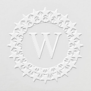 Single Initial Monogram Round Stars #2 Frame Embosser