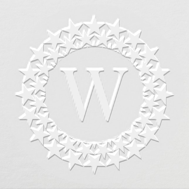 Single Initial Monogram Round Stars #2 Frame Embosser (Design)