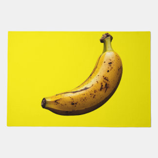 Single Isolated Yummy Juicy Banana Doormat