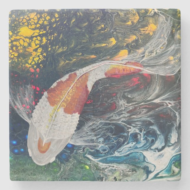 Single Koi on Coaster (Front)