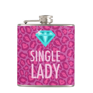 Single Lady Leopard Bridal Party Flask