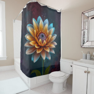 Single Large Flower Bloom in Multi-coloure Shades Shower Curtain