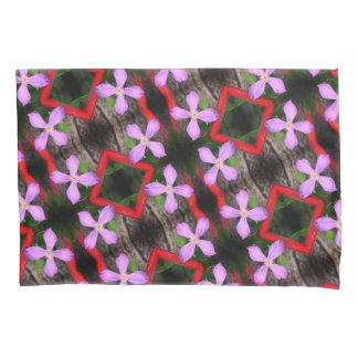 Single Lavender Clematis Flower Abstract Pattern Pillow Case