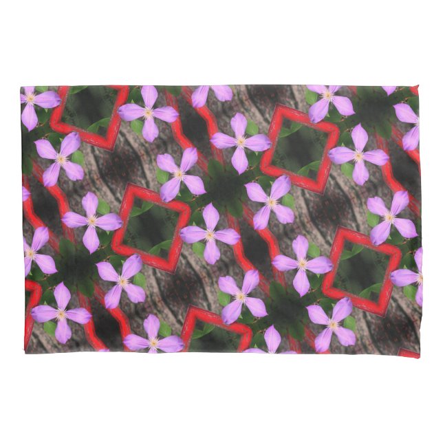 Single Lavender Clematis Flower Abstract Pattern Pillow Case (Front)