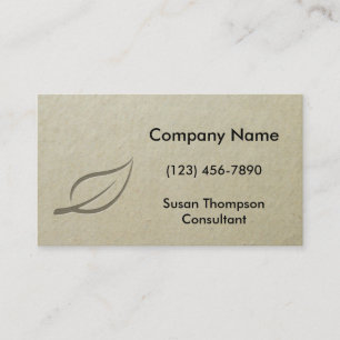 Single Leaf  Faux Embossed Graphic Business Card