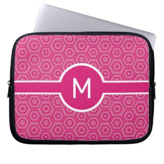 Single-Letter Monogram on Pink Hexagons