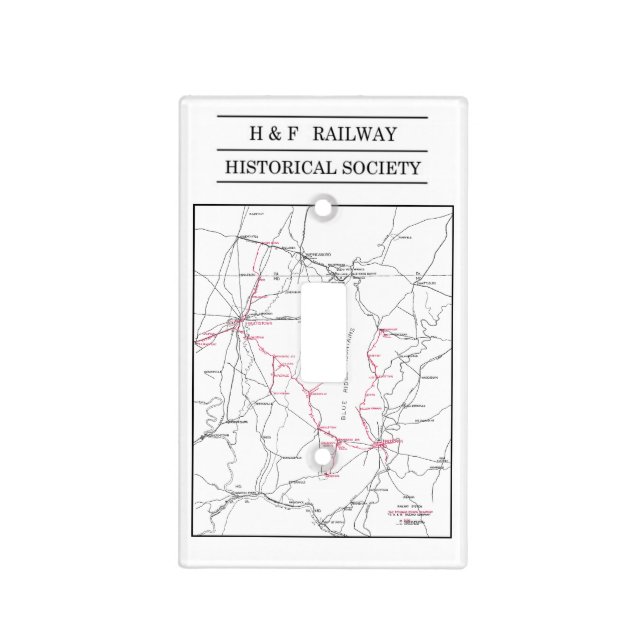 Single Light Switch Cover - H&F Railway System Map (Front)