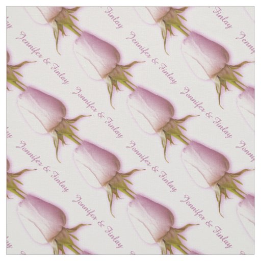 Single lilac rose wedding custom name fabric