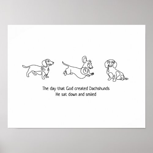 single line art _ dachshunds dog poster