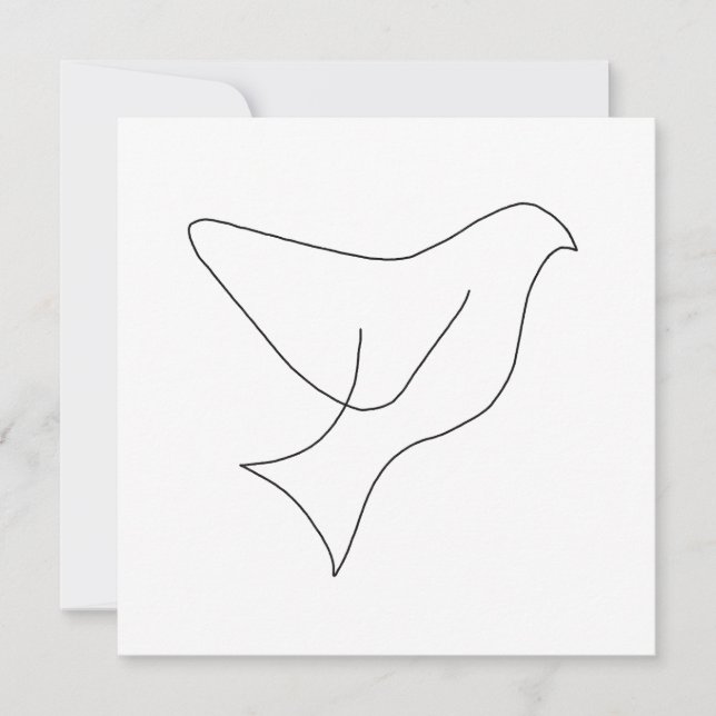 Single Line Dove Drawing Holiday Postcard (Front)