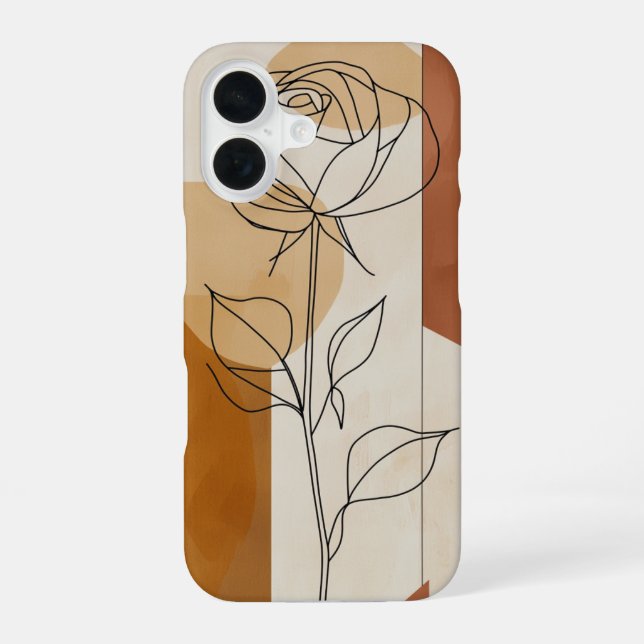 Single Line Rose Iphone Case (Back)