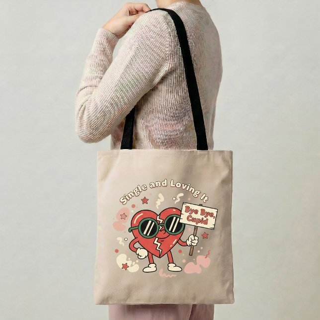 Single & Loving It Tote Bag Funny Single Life Gift (Creator Uploaded)