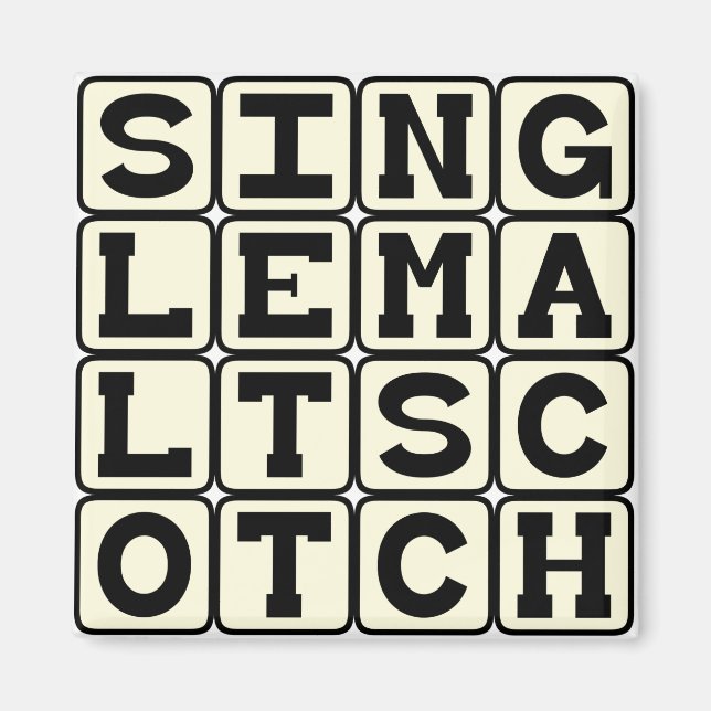Single Malt Scotch, Alcohol Drink Magnet (Front)