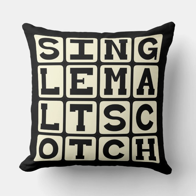 Single Malt Scotch, Alcohol Drink Throw Pillow (Front)