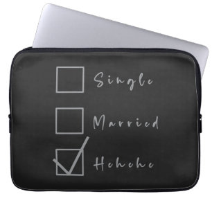 Single, Married, Hehehe Funny Relationship Laptop Sleeve