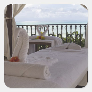 Single Massage Table Square Sticker