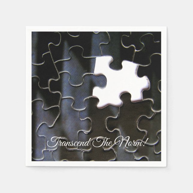 Single Missing Puzzle Piece Close-up Photograph Napkins (Front)