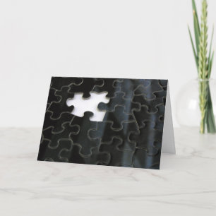 Single Missing Puzzle Piece Monochrome Photograph Card