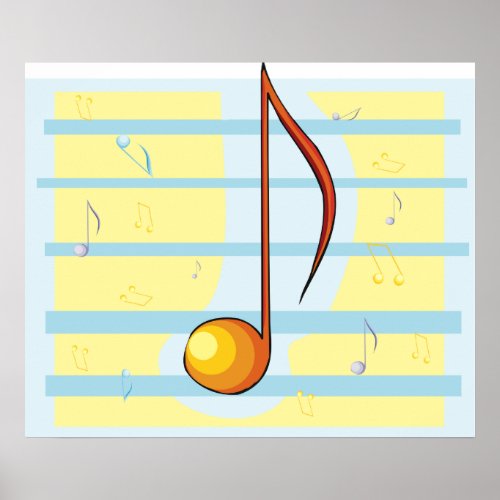 Single Musical Note Poster