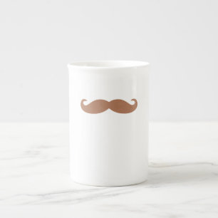 single mustache bone china mug
