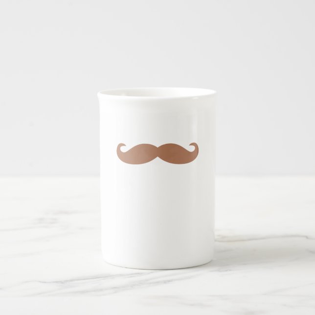 single mustache bone china mug (Front)