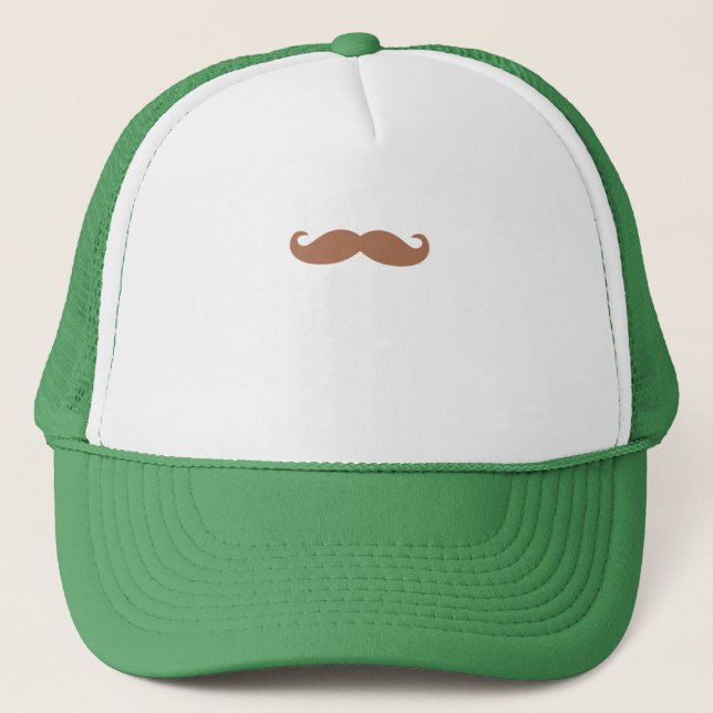 single mustache trucker hat (Front)