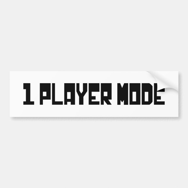 Single / One Player Mode Bumper Sticker (Front)