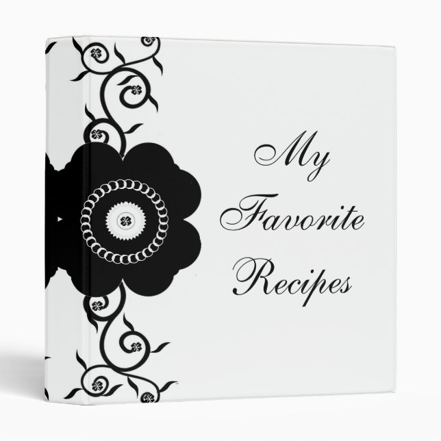 Single Onyx Bloom Recipe Book 3 Ring Binder (Front/Spine)