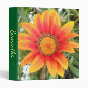 Single Orange Flower Personalised 3 Ring Binder