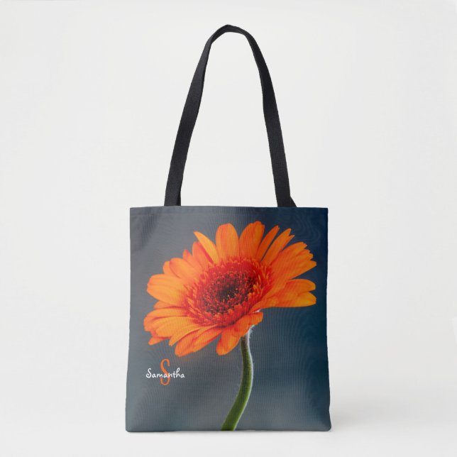 Single Orange Gerbera Tote bag (Front)