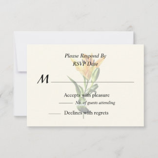 Single Orange Lily and Buds RSVP Card