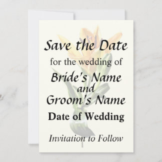 Single Orange Lily and Buds Save The Date