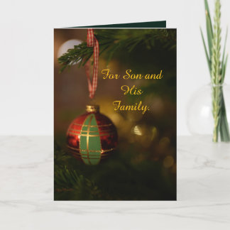 SINGLE ORNAMENT SON AND FAMILY CHRISTMAS CARD