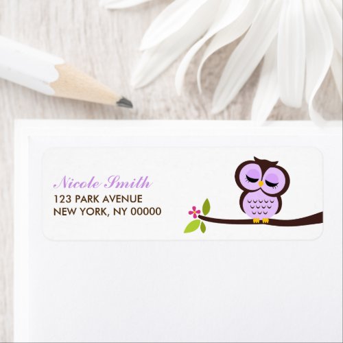 Single Owl Return Address Labels