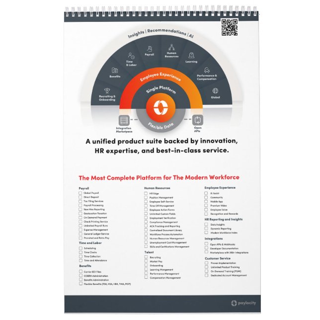 Single Page 18 months Calendar, White Calendar (Cover)